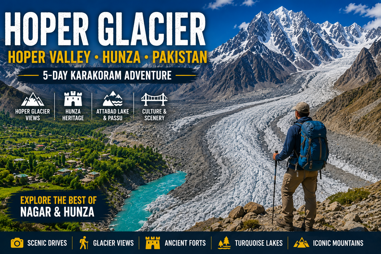 Hoper Glacier Tour : Hoper Valley & Hunza Tour Pakistan | 5 Days
