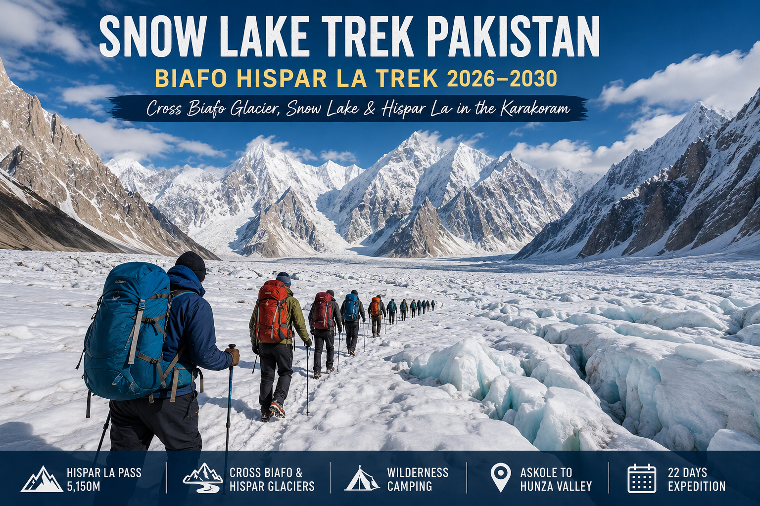 Snow Lake Trek Pakistan | Biafo Hispar La Trek 2026–2030 | Across the World's Longest Glaciers | Pakistan's No.1 Guide